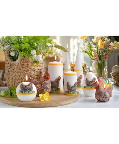 Świeca KURKA Jajko B 8xh11cmparafinowa żółta