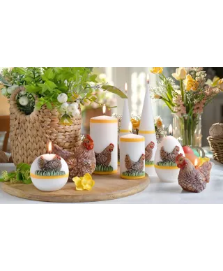 Świeca KURKA Jajko B 8xh11cmparafinowa żółta