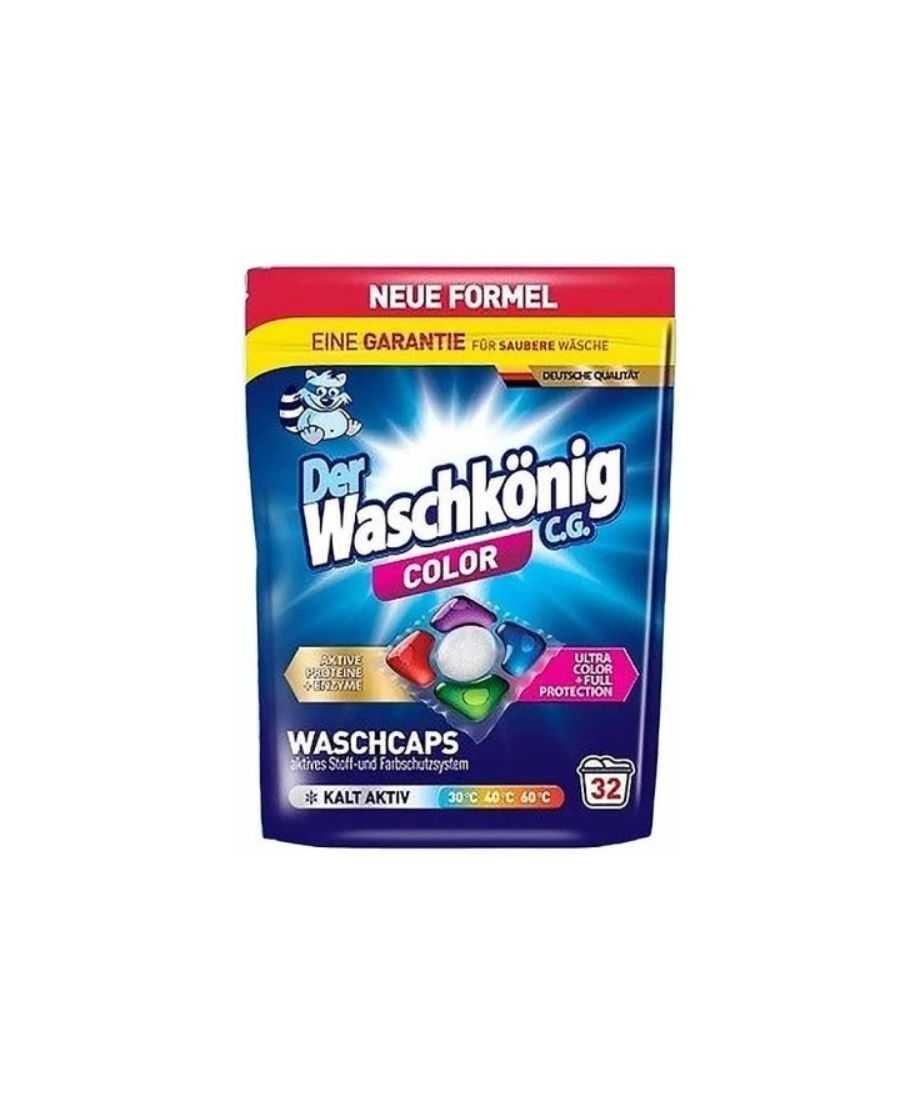 WASCHKONIG Kapsułki do prania żelowo-proszkowe 5-komorowe color 32sztx19g 608g