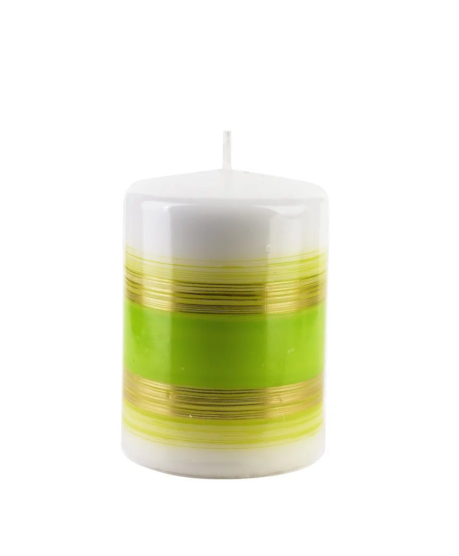 Świeca RAINBOW Walec mały 7xh10cm zielona