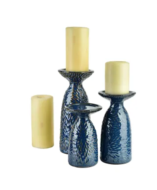 YARINE BLUE Świecznik 11x10x25cm