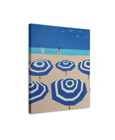 Parasole na plaży - obraz na płótnie