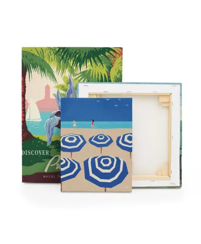 Parasole na plaży - obraz na płótnie