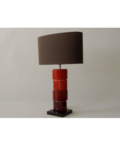 Lampa stołowa - CHANELA - Czerwona - 40x17x61cm