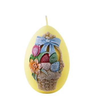 Świeca KOSZYCZEK Jajko duże 7x11cm żółta