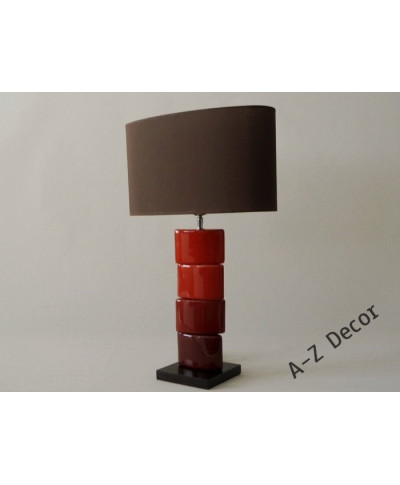 Lampa stołowa - CHANELA - Czerwona - 40x17x61cm