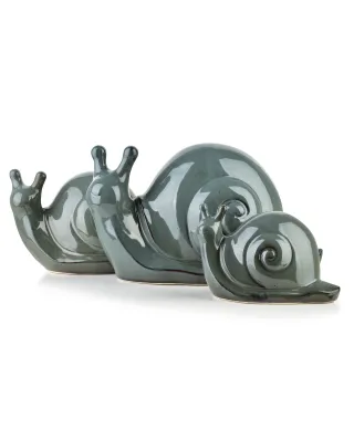 MAVE BLUE Figura ślimak ceramiczny 34,5x18x19,5cm