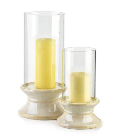 EVAM BEIGE Świecznik XL 17,5x17,5x35cm