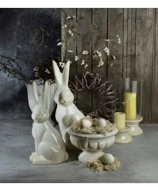 EVAM BEIGE Świecznik XL 17,5x17,5x35cm