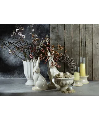 EVAM BEIGE Świecznik L 14,5x14,5x24cm