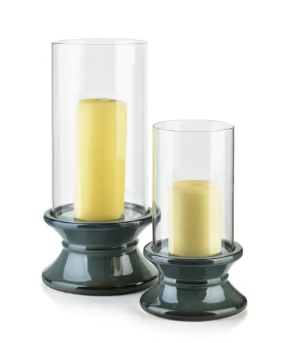 EVAM BLUE Świecznik L 14,5x14,5x24cm