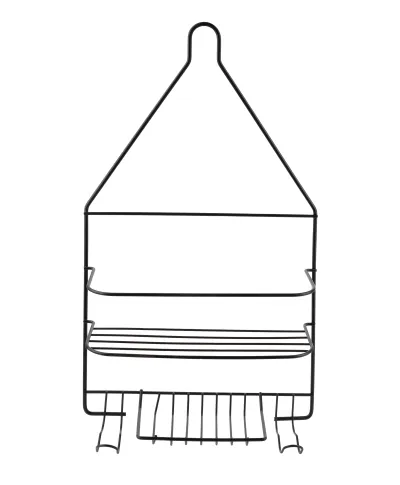 CARL BLACK Półka łazienkowa 2 półki 2 wieszaki 25x10x45cm