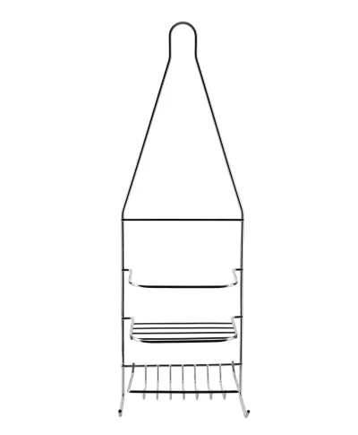 CARL SILVER Półka łazienkowa15x9,5x46cm 2 półki + 2 wieszaki