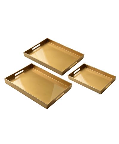 BLANCHE GOLD Komplet 3 Tac Dekoracyjnych40x30x4cm/35x25x3,5cm/30x20x3,5cm