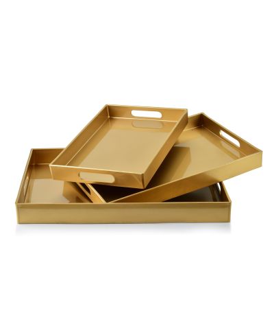 BLANCHE GOLD Komplet 3 Tac Dekoracyjnych40x30x4cm/35x25x3,5cm/30x20x3,5cm