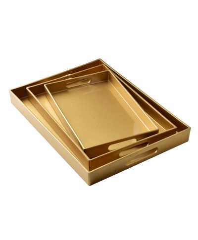 BLANCHE GOLD Komplet 3 Tac Dekoracyjnych40x30x4cm/35x25x3,5cm/30x20x3,5cm