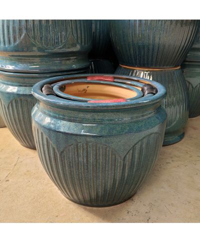 NEVA BLUE Komplet 3 osłonek ceramicznycXL:49x49x40.5/ L: 40.5x40x5x36.5/ M:32x32x33cm