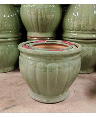 NEVA GREEN Komplet 3 osłonek ceramiczny Xl: 50x50x45/ L:42x42x42/ M:35x35x38cm