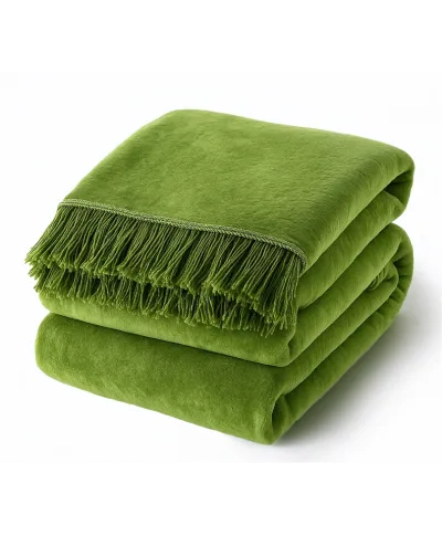 Koc - 150x200 cm - Kolor Jasno/zielony - Oliwka