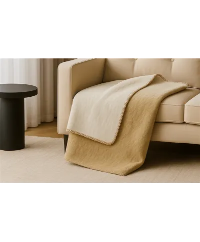 Koc - Kremowo - Beżowy - 150x200 cm