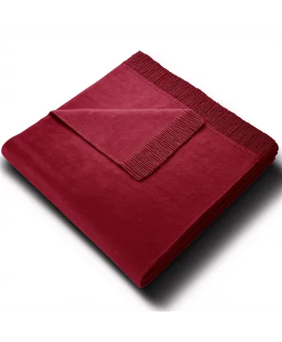 Koc - Narzuta na fotel - 50x200 cm - Bordo