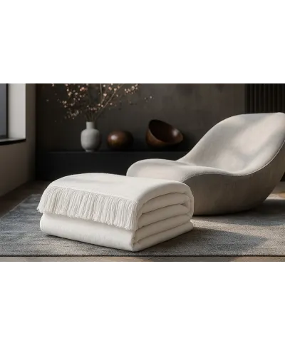 Koc Mocadesign 150x200 kolor biały