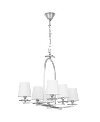 LAMPA WISZĄCA BIAŁO-CHROMOWANA LIMERA W6