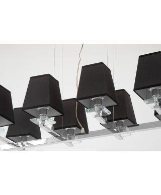 NOWOCZESNA LAMPA WISZĄCA CZARNO-CHROMOWANA RAVERA