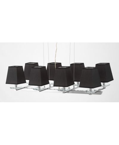 NOWOCZESNA LAMPA WISZĄCA CZARNO-CHROMOWANA RAVERA