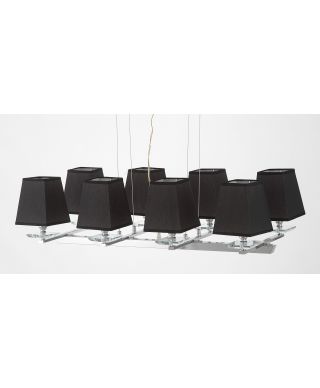 NOWOCZESNA LAMPA WISZĄCA CZARNO-CHROMOWANA RAVERA
