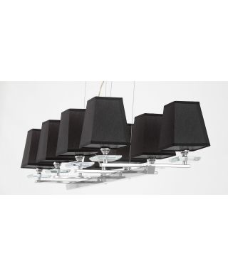 NOWOCZESNA LAMPA WISZĄCA CZARNO-CHROMOWANA RAVERA