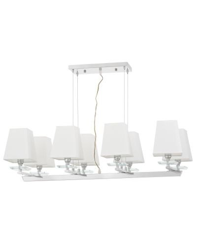 NOWOCZESNA LAMPA WISZĄCA BIAŁO-CHROMOWANA RAVERA