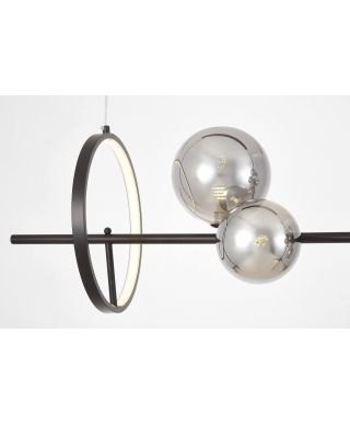 NOWOCZESNA LAMPA WISZĄCA CZARNO-DYMIONA MERIDO W9