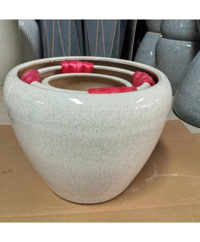 NEVA LIGHT STONE Komplet 3 osłonek ceramika 46x46x38,36x36x34, 27x27x31cm