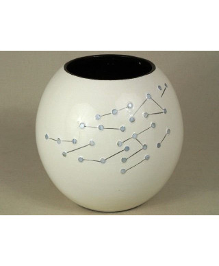 Wazon ceramiczny - Mlecznobiała Kula - 24x23cm