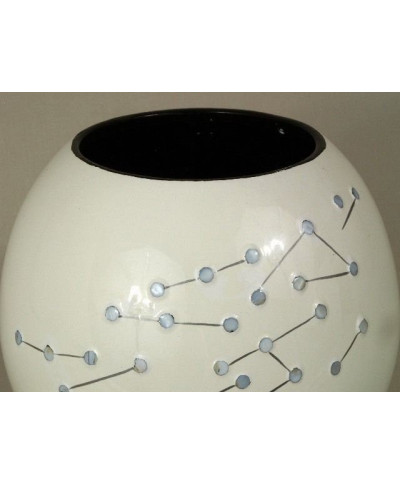 Wazon ceramiczny - Mlecznobiała Kula - 24x23cm