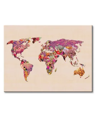 Obraz do salonu - Our Wonderful World (Mapa) - 80x60 cm