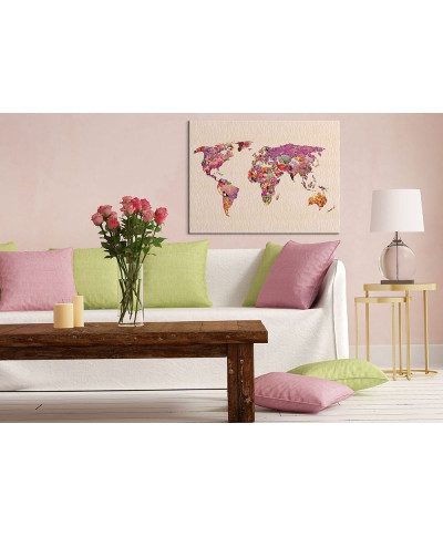 Obraz do salonu - Our Wonderful World (Mapa) - 80x60 cm