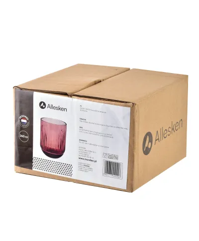 ELISE PURPLE Komplet 4 szklanek 260ml7,5x9,4cm