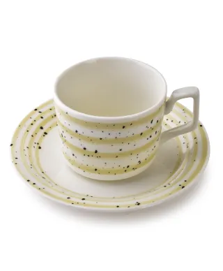 JOY Komplet 6 filiżanek ze spodkiembeżowe