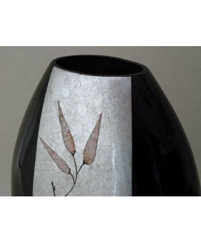 Wazon ceramiczny - Srebrno-czarna Azja - 32x18,5x50cm