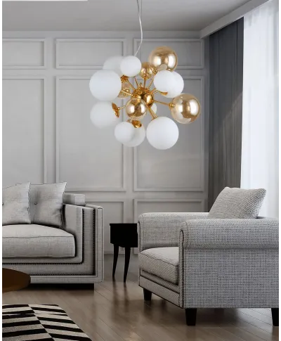 NOWOCZESNA LAMPA WISZĄCA KLASYCZNE ZŁOTO GALAKSIDA W10