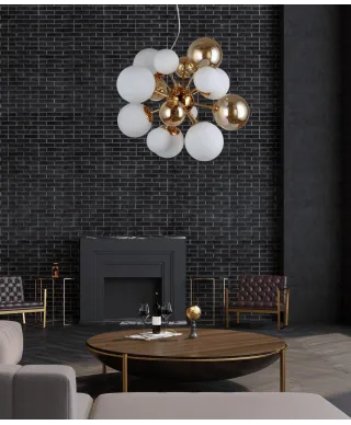 NOWOCZESNA LAMPA WISZĄCA KLASYCZNE ZŁOTO GALAKSIDA W10