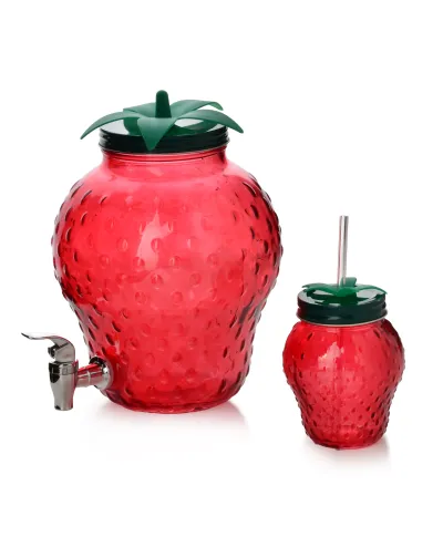 MODERN KITCHEN Szklany kubek ze szklanąsłomką