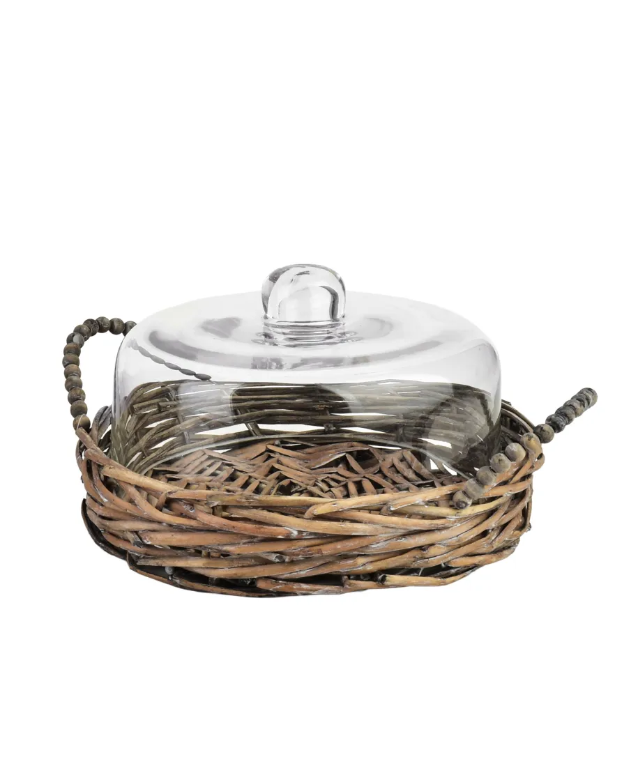 GUSTAV Taca ze szklaną pokrywą 23x23x15cm