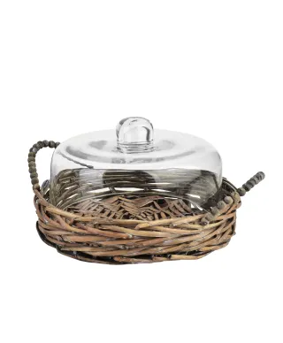 GUSTAV Taca ze szklaną pokrywą 23x23x15cm