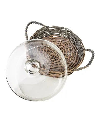 GUSTAV Taca ze szklaną pokrywą 23x23x15cm