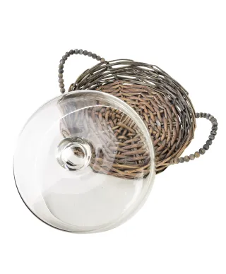 GUSTAV Taca ze szklaną pokrywą 23x23x15cm