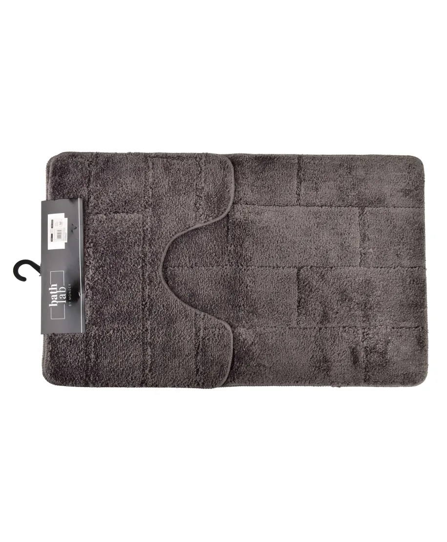 ZAC Komplet 2 Dywaników Łazienkowych 50x37/50x80cm ciemny szary