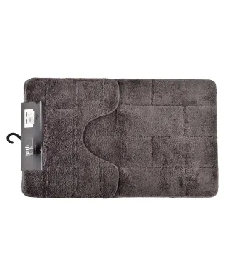 ZAC Komplet 2 Dywaników Łazienkowych 50x37/50x80cm ciemny szary